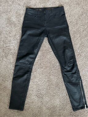 GAP Black Khakis Biker Coated Skinny Pants